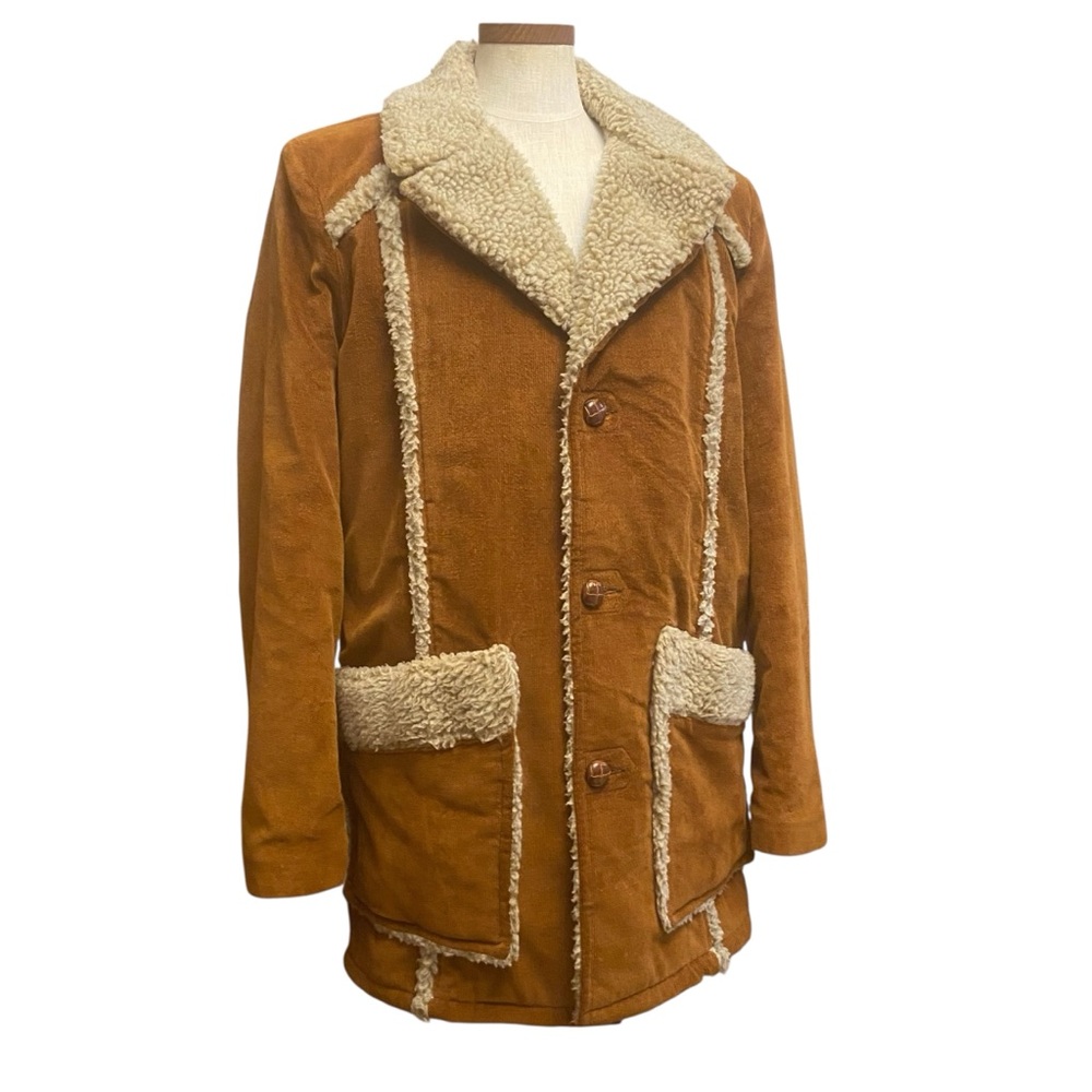 Vintage JC Penny’s BrownTan Corduroy Sherpa Lined Rancher Coat
